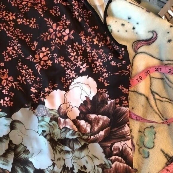 CLOVER CANYON ANTHROPOLOGIE Floral Sunset Ruffled Top Blue Pink Sleeveless Boho - Picture 14 of 14